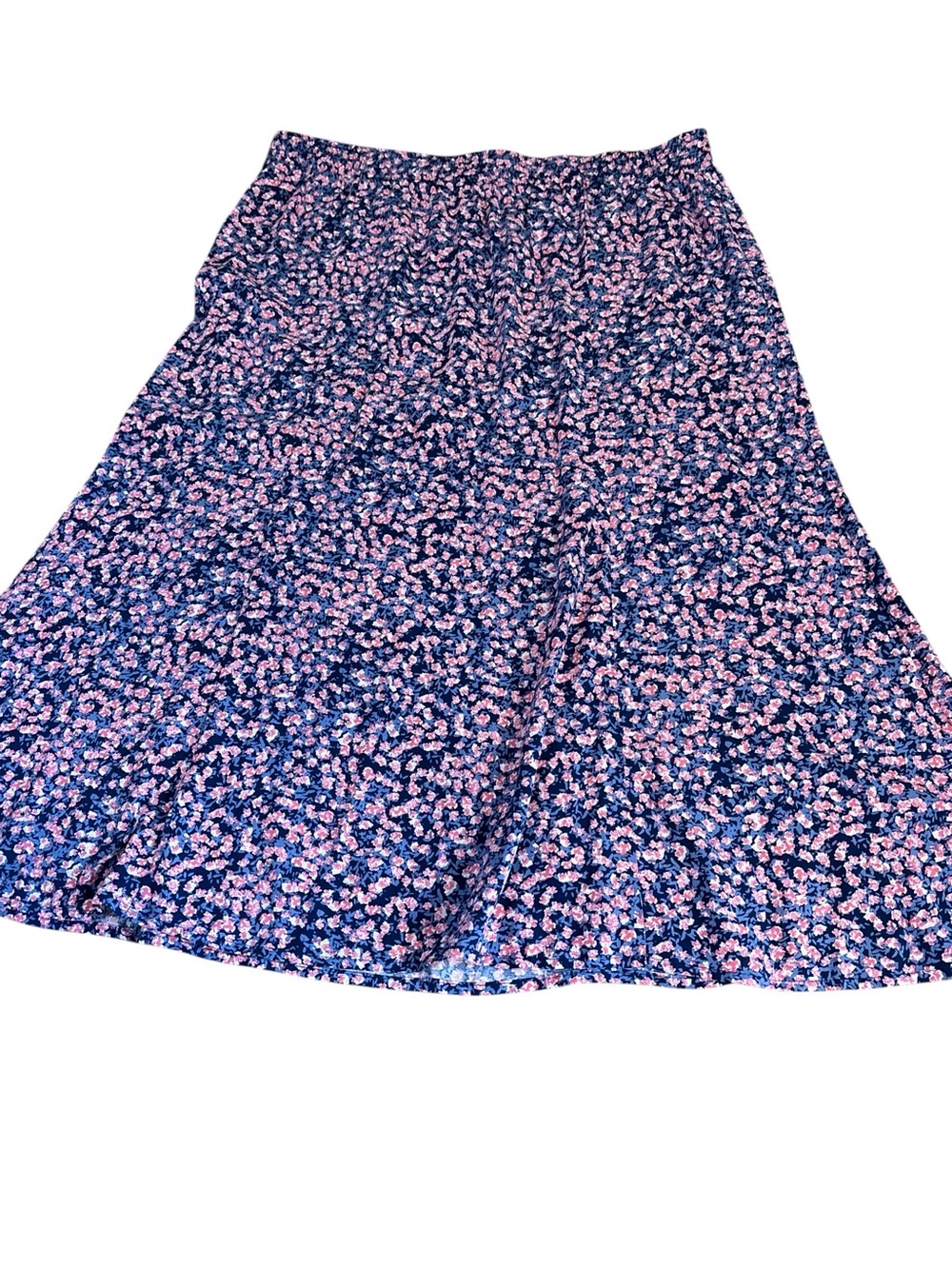 Apt. 9 Navy A-Line Skirt with Pink Floral Print - Picture 2 of 5